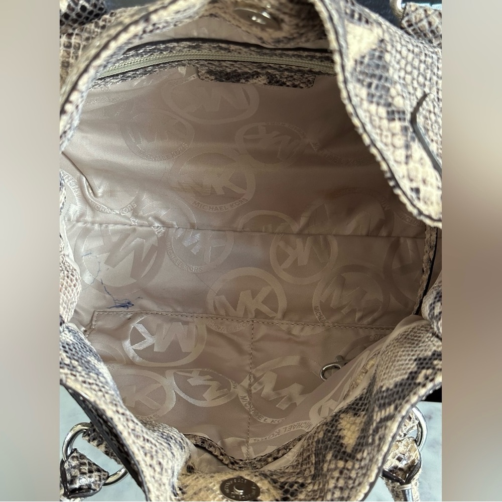 MICHAEL Michael Kors - Python Snake Embossed Medium Hamilton Tote - Picture 10 of 11
